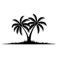 palma árbol negro silueta aislado blanco antecedentes árbol icono vector