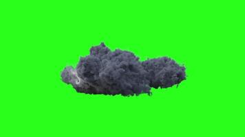 gris nube de tormenta en un verde pantalla video
