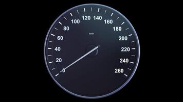Car speedometer picking up speed on alpha channel video