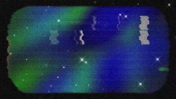 the aurora borealis is seen in the sky glitch animation video