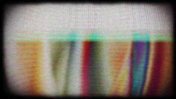 a television screen with a colorful pattern video