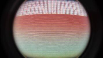 a view of a window through a lens with glitch animation video