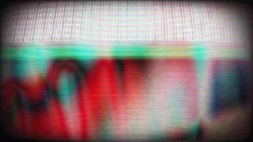 a blurry image of a red and blue pattern video