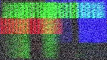 a television screen with a colorful pattern video