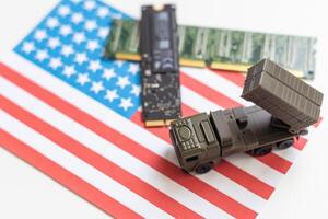 Concept. a new war is going on in the field of computer technology photo