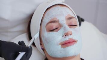 Facial mask at beauty spa salon video