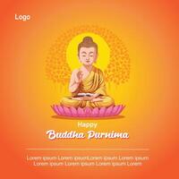 Buddha colour poster vector