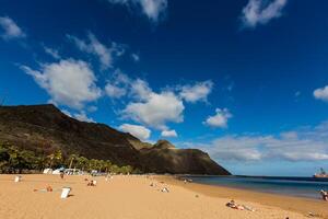 view on Teresitas beach near Santa Cruz de Tenerife on Canary islands, Spain. photo