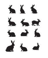 Rabbit silhouettes design vector