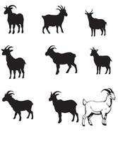 goat silhouette collection, vector