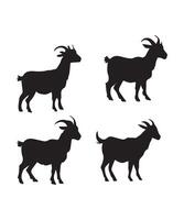 goat silhouette collection, vector