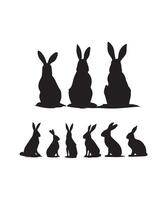 Rabbit silhouettes design vector