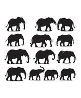 Elephant icons collection vector