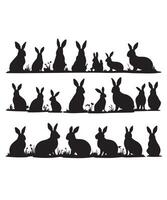 Rabbit silhouettes design vector