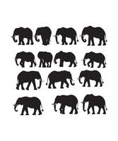 Elephant icons collection vector