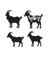 goat silhouette collection, vector