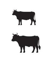 cow silhouettes design vector
