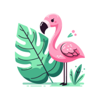 cute flamingo icon character png