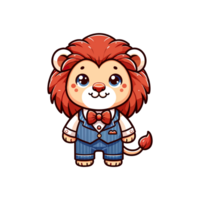 schattig leeuw icoon karakter png