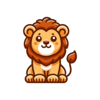 cute lion icon character png