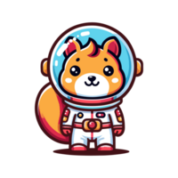 schattig eekhoorn astronaut icoon karakter png