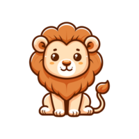 cute lion icon character png