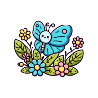 cute butterfly icon character png