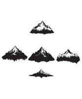 mountain silhouette icon set for logo vector