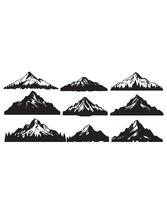 montaña silueta icono conjunto para logo vector
