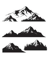 mountain silhouette icon set for logo vector