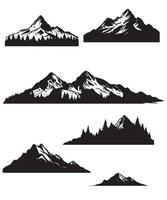 mountain silhouette icon set for logo vector