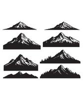 montaña silueta icono conjunto para logo vector