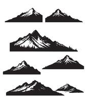 mountain silhouette icon set for logo vector