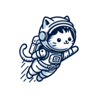 cute cat astronaut icon character png