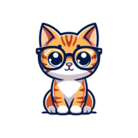 süß Katze tragen Brille Symbol Charakter png