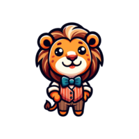 cute lion icon character png