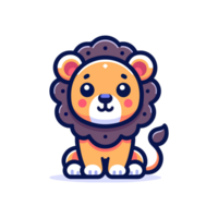 cute lion icon character png