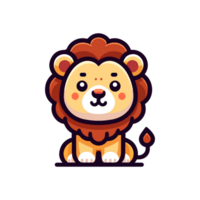 cute lion icon character png