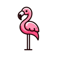 söt flamingo ikon karaktär png