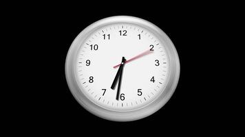 Clock fast time is shown on a black background video