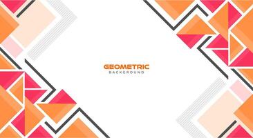 Orange and red flat geometric triangle background vector