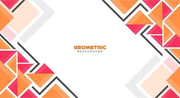 Orange and red flat geometric triangle background vector