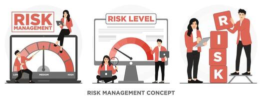 Flat risk management concept illustration vector