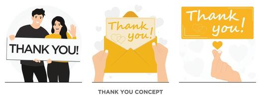 Flat thank you concept illustration vector