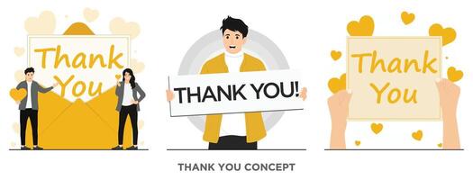 Flat thank you concept illustration vector