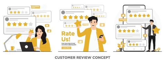 Flat customer review complain feedback concept illustration vector