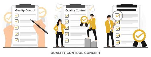 Flat product quality control concept illustration vector