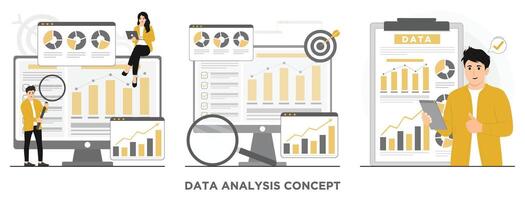 plano datos análisis concepto ilustración vector