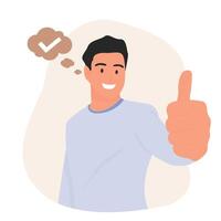 Flat ok thumbs up concept illustration vector