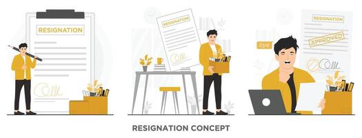 Flat resignation concept illustration vector